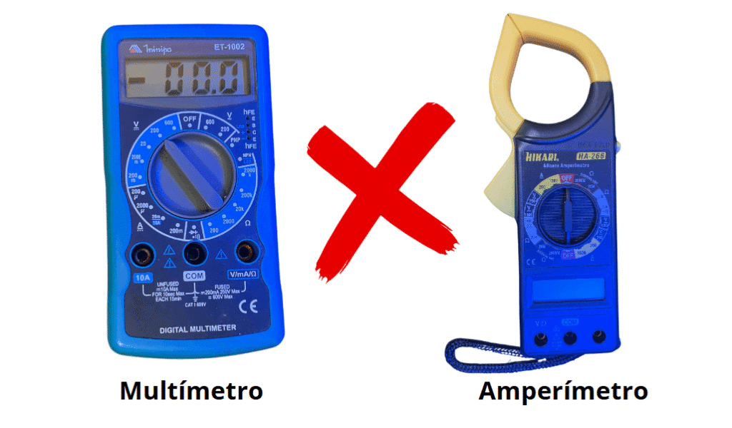 multímetro e amperímetro